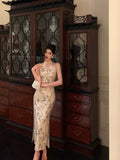 Sheath Straps Halter Floral Satin Prom Dresses Birthday Outfits Evening Gown SD1120