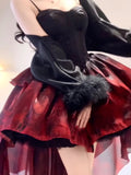 Party Dress Lolita Dress Christmas Dress Burgundy Birthday Dresses SD1124