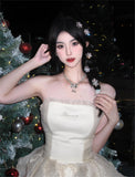 Ball Gown Strapless Champagne Party Dress Birthday Dresses Birthday Outfits SD1214
