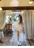 High Low Spaghetti Straps Ivory Holiday Dresses Night Dress Birthday Outfits SD1221