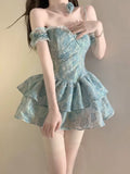 Ball Gown Spaghetti Straps Green Satin Party Dress Birthday Dresses Birthday Outfits SD1229