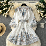 A line Long Sleeves Long Sleeves White Holiday Dresses Autumn Beach Dress SD1266