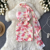 Sheath Strapless Pink Floral Holiday Dresses Short Length Women's Dress SD1276