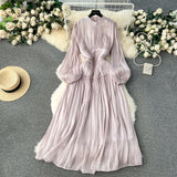 A line Scoop Long Sleeves Lilac Holiday Dresses Women's Dress SD1287