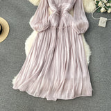 A line Scoop Long Sleeves Lilac Holiday Dresses Women's Dress SD1287
