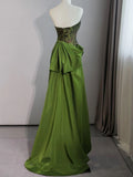 Green Sweetheart Embroidery Sheath Column Prom Dress SD1292