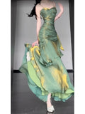 Sheath Spaghetti Straps Green Holiday Dress Birthday Dresses Birthday Outfits SD1294