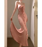 Sheath Spaghetti Straps Pink Holiday Dress Birthday Dresses Birthday Outfits SD1296