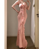 Sheath Spaghetti Straps Pink Holiday Dress Birthday Dresses Birthday Outfits SD1296