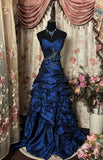 Style Ball Gown Sweetheart Prom Dresses Long Evening Gown Navy Blue Formal Party Dress SD1296 HZ0628