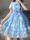 Ball Gown Light Sky Blue Chiffon Holiday Dress Birthday Dresses Birthday Outfits SD1301