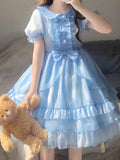 Ball Gown Light Sky Blue Chiffon Holiday Dress Birthday Dresses Birthday Outfits SD1301