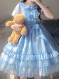 Ball Gown Light Sky Blue Chiffon Holiday Dress Birthday Dresses Birthday Outfits SD1301