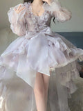 High Low V Neckline Floral Holiday Dress Birthday Dresses Birthday Outfits SD1304