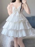 French Ball Gown Straps Holiday Dress White Short Birthday Dresses Birthday Outfits SD1306