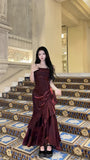 Spaghetti Straps Prom Dresses Gray Blue Party Dress SD1307