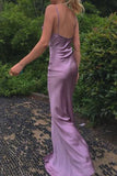 Mermaid Spaghetti Straps Grape Slit Long Prom Dresses Party Dress SD1342 HZ0628