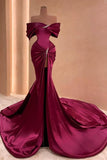 Mermaid Off The Shoulder Slit Long Prom Dresses Party Dress SD1345