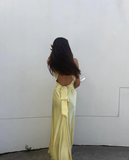 A-Line V Neckline Grape Satin Long Prom Dresses Formal Evening Dress SD1389 HZ0628