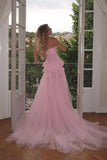 Sheath Sweetheart Pink Long Slit Prom Dresses Formal Evening Dress SD1412 HZ0628