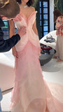 Sheath Sweetheart Floral Pink Tulle Sleeveless Evening Prom Dresses SD1425 HZ0628