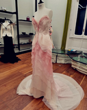 Sheath Sweetheart Floral Pink Tulle Sleeveless Evening Prom Dresses SD1425 HZ0628