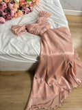 A Line Off The Shoulder Burgundy Satin Evening Gown Prom Dresses SD1426 HZ0628