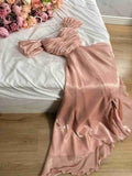 A Line Off The Shoulder Burgundy Satin Evening Gown Prom Dresses SD1426 HZ0628