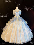 Ball Gown Sweetheart Satin Short Sleeves Long Evening Gown Prom Dresses SD1433 HZ0628