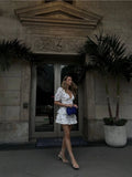Floral Print Dress Vintage Layered Ruffle Mini Dresses 16th Birthday Dresses SD1443 HZ0628
