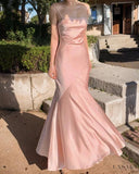 Satin Bodycon Mermaid Maxi Dress Prom Dresses Evening Dress SD1492 HZ0628
