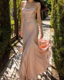 Satin Bodycon Mermaid Maxi Dress Prom Dresses Evening Dress SD1492 HZ0628