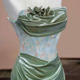 Mermaid Sweetheart Green Long Evening Dress Satin Prom Dresses SD1494