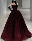 Strapless A-line Tulle Prom Dress,Chic Evening Dress SD1497