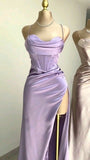 Mermaid Spaghetti Straps Olive Green Long Evening Dress Backless Prom Dresses SD1505
