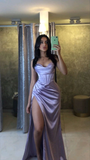 Mermaid Spaghetti Straps Olive Green Long Evening Dress Backless Prom Dresses SD1505