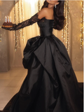 Ball Gown Strapless Burgundy Long Slit Party Dress Prom Dresses SD1513