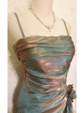 Mermaid Spaghetti Straps High Low Party Dress Prom Dresses SD2820 HZ0628