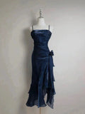 Mermaid Spaghetti Straps High Low Party Dress Prom Dresses SD2820 HZ0628