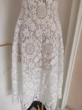 A line Spaghetti Straps Lace Vacation Dress White Women Dresses SD152