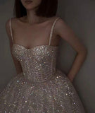 A Line Sequin Long Prom Dress Evening Dresses SD1532 HZ0628