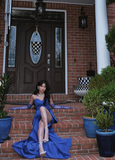 Sheath Royal Blue Long Prom Dresses Formal Graduation Party Dress Evening Dress SD1546 HZ0628