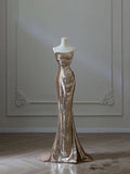 Mermaid Sequin Long Prom Dresses Formal Graduation Party Dress Evening Dress SD1557