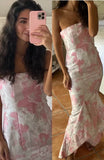 Sweetheart Sleeveless Mermaid Satin Long Evening Prom Dresses SD1584