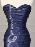 Mermaid Sweetheart Navy Blue Floor Length Evening Dress Prom Dresses SD1608