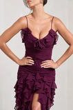 Mermaid Spaghetti Straps Ankle Length Chiffon Evening Dress Prom Dresses SD1642