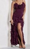 Mermaid Spaghetti Straps Ankle Length Chiffon Evening Dress Prom Dresses SD1642