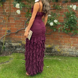 Mermaid Spaghetti Straps Ankle Length Chiffon Evening Dress Prom Dresses SD1642