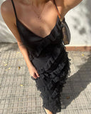 Mermaid Spaghetti Straps Floor Length Chiffon Evening Dress Prom Dresses SD1652 HZ0628