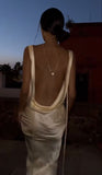 Mermaid Jewel Ivory Satin Floor Length Evening Dress Prom Dresses SD1654 HZ0628